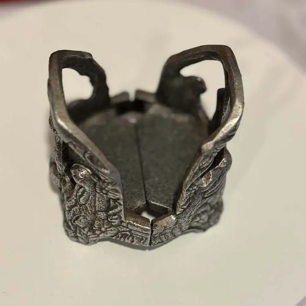 Vintage Pewter Rabbit Napkin Ring Holder